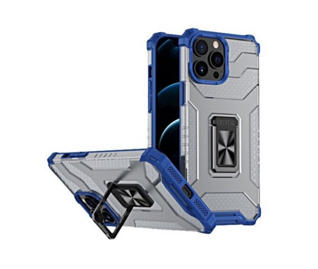 Husa de protectie Flippy compatibila cu Apple iPhone 13 Pro Acrylic Armor cu suport Albastru Husa de protectie Flippy compatibila cu Apple iPhone 13 Pro Acrylic Armor cu suport Albastru