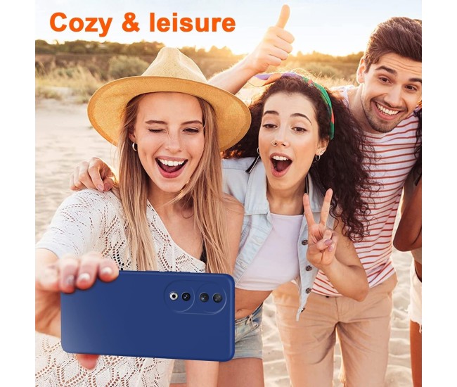 Husa de Protectie, Flippy, pentru Honor 90, Liquid Silicone, cu Microfibra pe Interior, Protectie Antisoc, Compatibil Incarcare Wireless, Albastru
