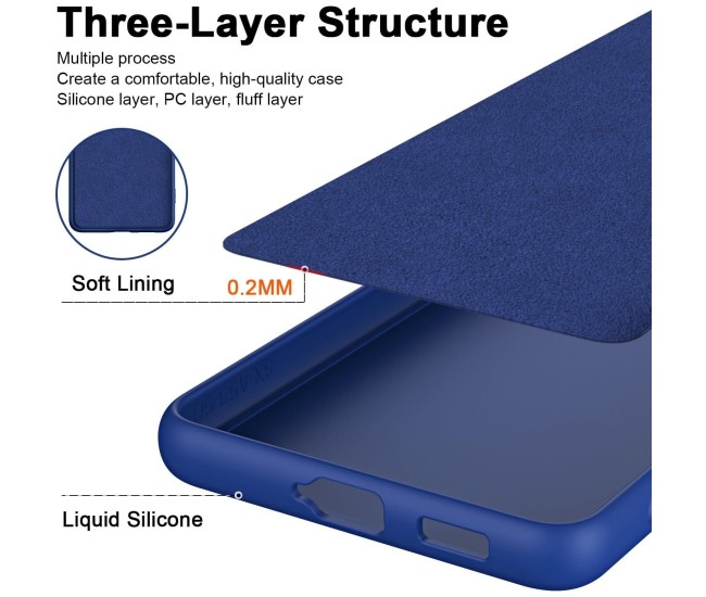 Husa de Protectie, Flippy, pentru Honor 90, Liquid Silicone, cu Microfibra pe Interior, Protectie Antisoc, Compatibil Incarcare Wireless, Albastru