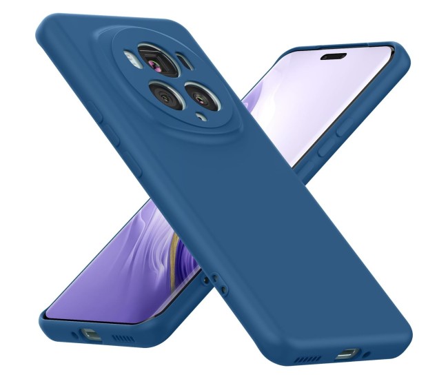 Husa de Protectie, Flippy, pentru Honor Magic 6 Pro, Liquid Silicone, cu Microfibra pe Interior, Protectie Antisoc, Compatibil Incarcare Wireless, Albastru