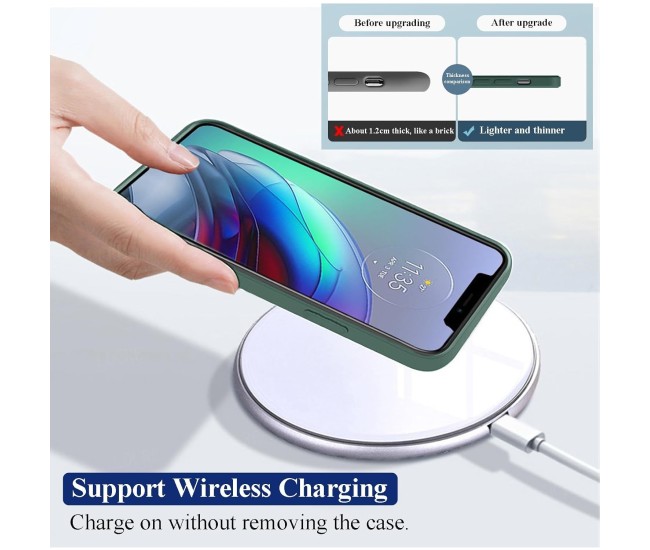 Husa de Protectie, Flippy, pentru Huawei Pura 70 Pro, Liquid Silicone, cu Microfibra pe Interior, Protectie Antisoc, Compatibil Incarcare Wireless, Verde