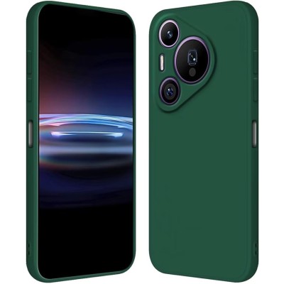 Husa de Protectie, Flippy, pentru Huawei Pura 70 Pro, Liquid Silicone, cu Microfibra pe Interior, Protectie Antisoc, Compatibil Incarcare Wireless, Verde