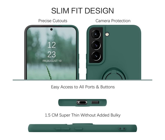 Husa de Protectie, Flippy, pentru Samsung Galaxy A52, Liquid Silicone Ring cu Suport Rotativ, Albastru Husa de Protectie, Flippy, pentru Samsung Galaxy A52, Liquid Silicone Ring cu Suport Rotativ, Albastru