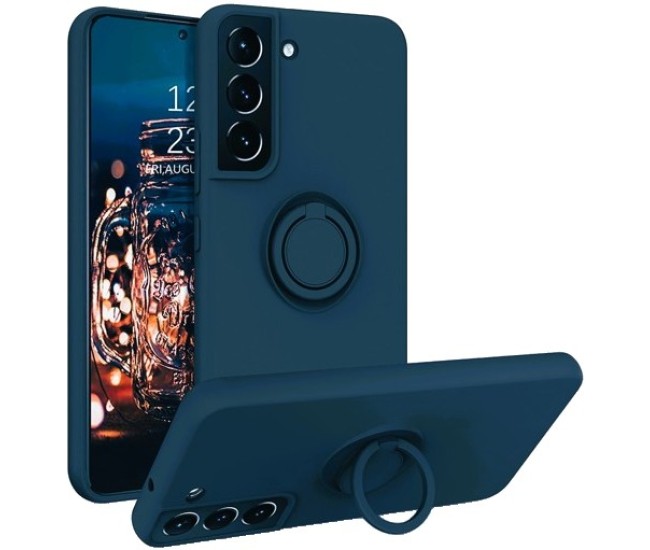 Husa de Protectie, Flippy, pentru Samsung Galaxy A52, Liquid Silicone Ring cu Suport Rotativ, Albastru Husa de Protectie, Flippy, pentru Samsung Galaxy A52, Liquid Silicone Ring cu Suport Rotativ, Albastru