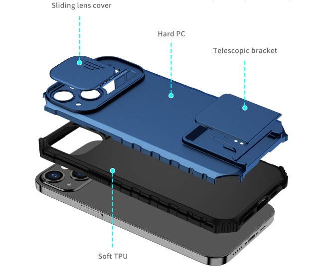 Husa Defender cu Stand pentru Samsung Galaxy S21 FE, Albastru, Suport reglabil, Antisoc, Protectie glisanta pentru camera, Flippy Husa Defender cu Stand pentru Samsung Galaxy S21 FE, Albastru, Suport reglabil, Antisoc, Protectie glisanta pentru camera, Flippy