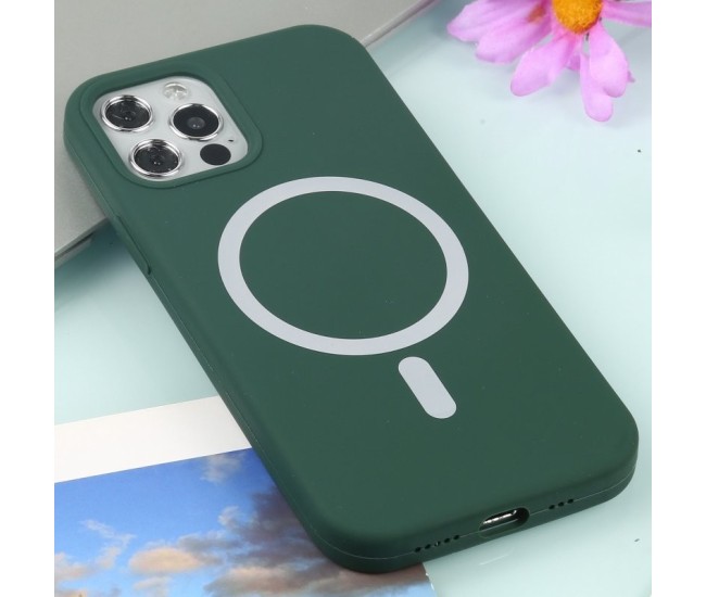 Husa MagSafe liquid large hole magnetic shell pentru Apple iPhone 13 Pro, Full Cover, Liquid Silicone, Magnetica, Incarcare Wireless, Flippy, Verde Husa MagSafe liquid large hole magnetic shell pentru Apple iPhone 13 Pro, Full Cover, Liquid Silicone, Magnetica, Incarcare Wireless, Flippy, Verde