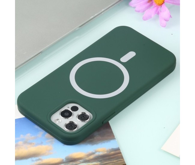 Husa MagSafe liquid large hole magnetic shell pentru Apple iPhone 13 Pro, Full Cover, Liquid Silicone, Magnetica, Incarcare Wireless, Flippy, Verde Husa MagSafe liquid large hole magnetic shell pentru Apple iPhone 13 Pro, Full Cover, Liquid Silicone, Magnetica, Incarcare Wireless, Flippy, Verde