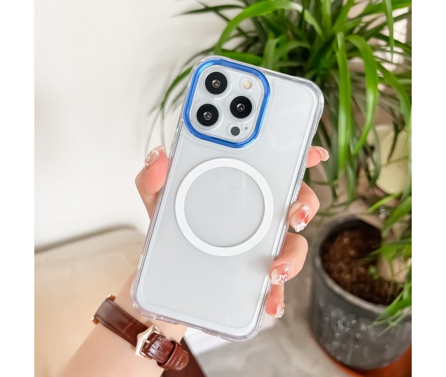 Husa MagSafe Silicone pentru iPhone 12, Flippy, Transparenta, Magnetica, Extra Protectie Camera Albastru Husa MagSafe Silicone pentru iPhone 12, Flippy, Transparenta, Magnetica, Extra Protectie Camera Albastru