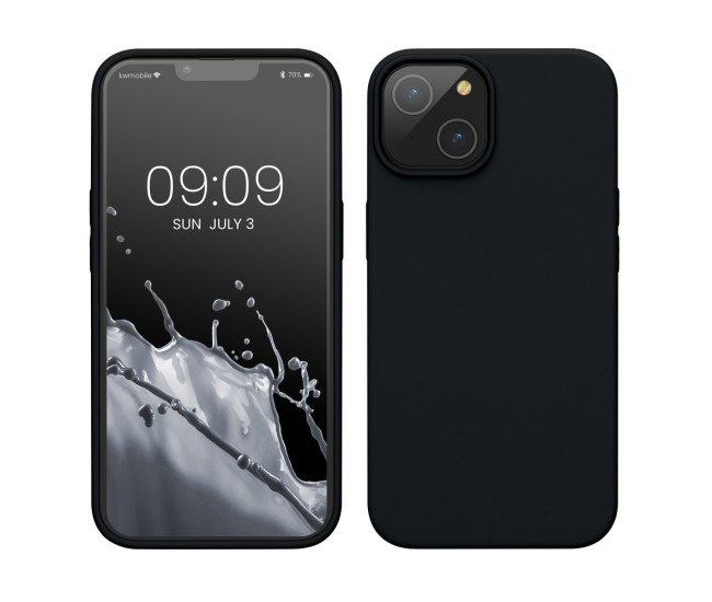 Husa pentru Apple iPhone 14 Pro Max Flippy, Liquid Silicone, cu Microfibra pe interior, Protectie Antisoc, Negru
