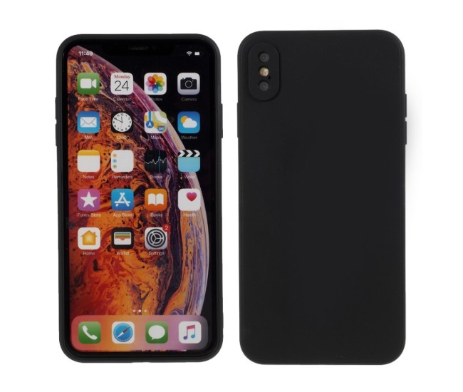 Husa protectie compatibila cu Apple iPhone XS Liquid Silicone Case Negru
