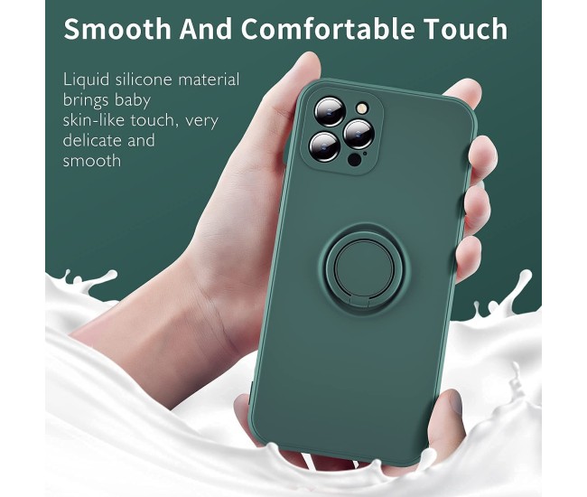 Husa protectie Flippy compatibila cu Samsung Galaxy A71 Liquid Silicone Ring cu suport rotativ Verde Husa protectie Flippy compatibila cu Samsung Galaxy A71 Liquid Silicone Ring cu suport rotativ Verde