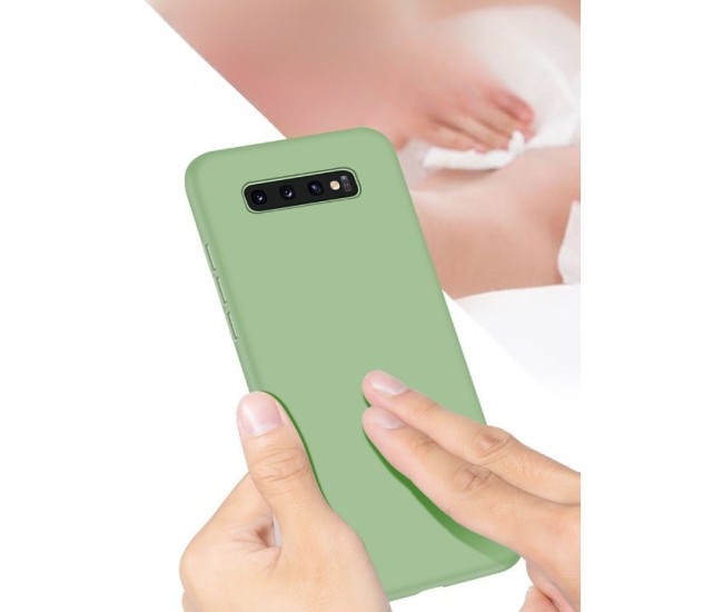Husa protectie Flippy compatibila cu Samsung Galaxy S10 E Liquid Silicone Case Verde inchis