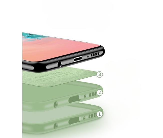 Husa protectie Flippy compatibila cu Samsung Galaxy S10 E Liquid Silicone Case Verde inchis