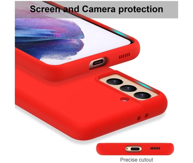 Husa protectie Flippy compatibila cu Samsung S21 5G Liquid Silicone Case Rosu