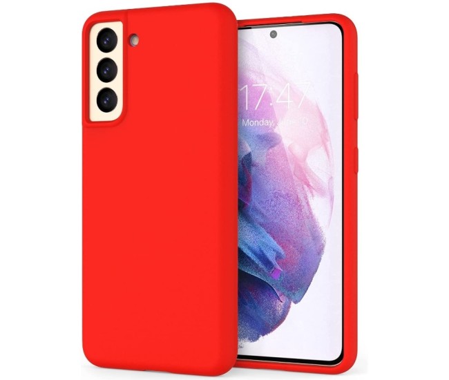 Husa protectie Flippy compatibila cu Samsung S21 5G Liquid Silicone Case Rosu