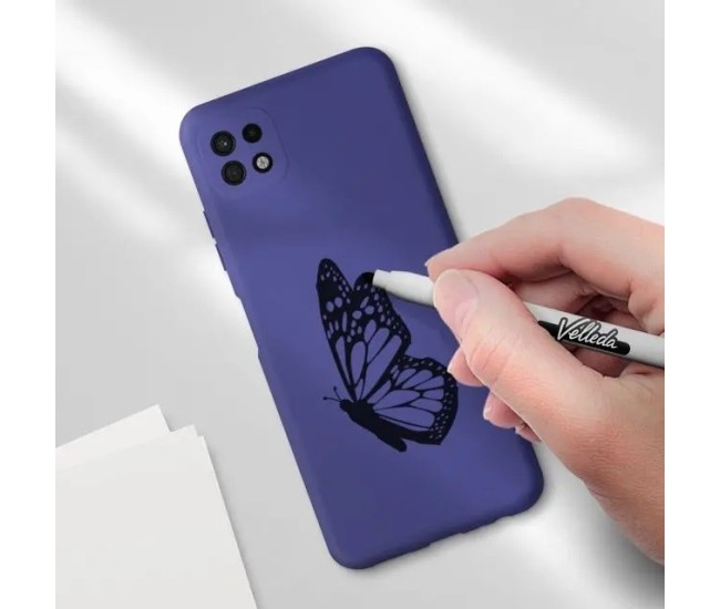 Husa protectie Flippy pentru Samsung A22 5G Liquid Silicone Mov Husa protectie Flippy pentru Samsung A22 5G Liquid Silicone Mov