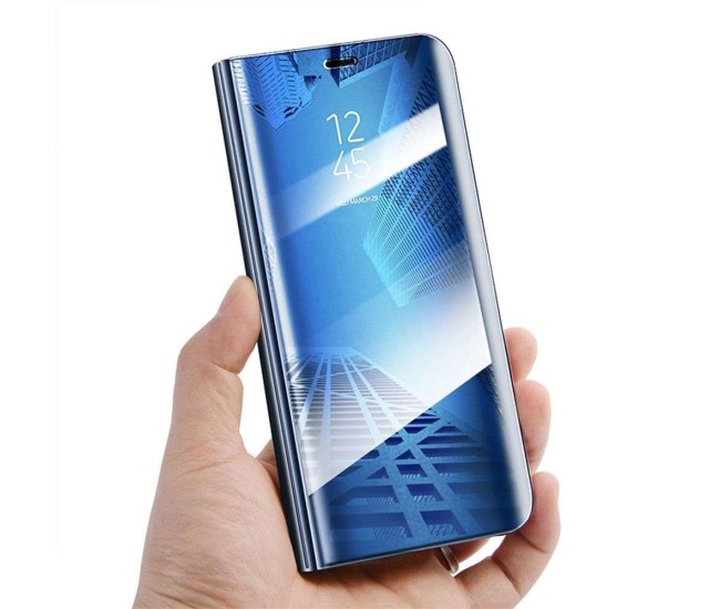 Husa Samsung S10 Plus Flip Cover Oglinda Albastru
