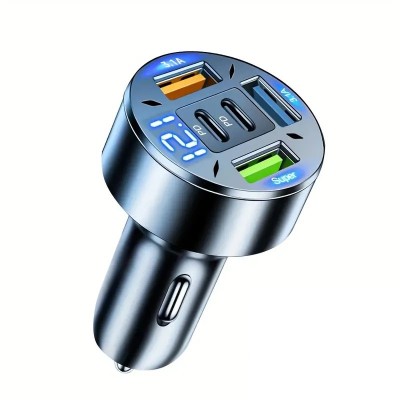 Incarcator Auto 5 in 1, Flippy, 3 x Port USB Fast Charge QC3.1 si 2 x Type C, PD 65W, Negru Incarcator Auto 5 in 1, Flippy, 3 x Port USB Fast Charge QC3.1 si 2 x Type C, PD 65W, Negru