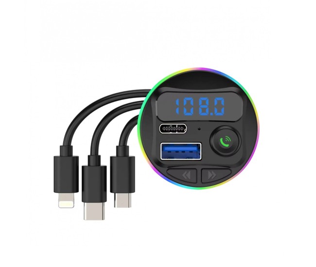 Incarcator Auto cu MP3 Player, Flippy, Port USB Fast Charge QC3.0 si Type C, PD 20W, Bluetooth, 3 Mufe de Incarcare, Negru Incarcator Auto cu MP3 Player, Flippy, Port USB Fast Charge QC3.0 si Type C, PD 20W, Bluetooth, 3 Mufe de Incarcare, Negru
