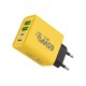 Incarcator Fast Charge pentru Telefon 65W, Flippy, Incarcator Quick Charge cu 2 Porturi USB-A 3.1A & 2 Porturi USB-C, Power Delivery 65W, Cap Standard European, Galben Incarcator Fast Charge pentru Telefon 65W, Flippy, Incarcator Quick Charge cu 2 Porturi USB-A 3.1A & 2 Porturi USB-C, Power Delivery 65W, Cap Standard European, Galben
