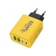 Incarcator Fast Charge pentru Telefon 65W, Flippy, Incarcator Quick Charge cu 2 Porturi USB-A 3.1A & 2 Porturi USB-C, Power Delivery 65W, Cap Standard European, Galben Incarcator Fast Charge pentru Telefon 65W, Flippy, Incarcator Quick Charge cu 2 Porturi USB-A 3.1A & 2 Porturi USB-C, Power Delivery 65W, Cap Standard European, Galben