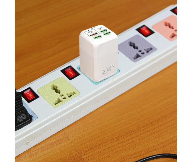 Incarcator Multifunctional, Flippy®, 6 Porturi (2 x PD Type C + 4 USB), 150 W, 5V, 2.4A, Incarcare Rapida, 4.4 x 4.4 x 11 cm, Alb Incarcator Multifunctional, Flippy®, 6 Porturi (2 x PD Type C + 4 USB), 150 W, 5V, 2.4A, Incarcare Rapida, 4.4 x 4.4 x 11 cm, Alb