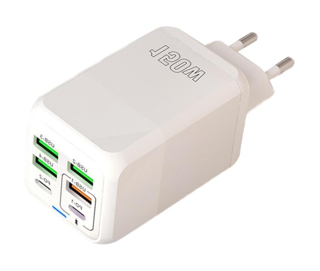 Incarcator Multifunctional, Flippy®, 6 Porturi (2 x PD Type C + 4 USB), 150 W, 5V, 2.4A, Incarcare Rapida, 4.4 x 4.4 x 11 cm, Alb Incarcator Multifunctional, Flippy®, 6 Porturi (2 x PD Type C + 4 USB), 150 W, 5V, 2.4A, Incarcare Rapida, 4.4 x 4.4 x 11 cm, Alb