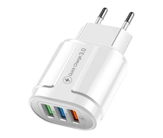 Incarcator Rapid QC3.0, Flippy, 3 Porturi USB, 2.1A, 18W, din ABS, Protectie Supraincalzire, Gama Macarons, Alb Incarcator Rapid QC3.0, Flippy, 3 Porturi USB, 2.1A, 18W, din ABS, Protectie Supraincalzire, Gama Macarons, Alb