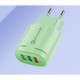 Incarcator Rapid QC3.0, Flippy, 3 Porturi USB, 2.1A, 18W, din ABS, Protectie Supraincalzire, Gama Macarons, Verde Incarcator Rapid QC3.0, Flippy, 3 Porturi USB, 2.1A, 18W, din ABS, Protectie Supraincalzire, Gama Macarons, Verde