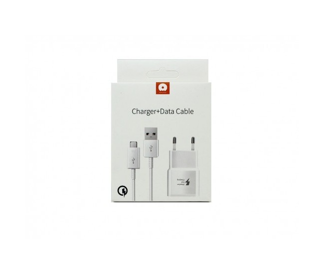 Incarcator Retea Quick Charge 2.0   Cablu Micro-USB WUW-T19 Flippy Blister, Alb