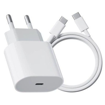 Incarcator Super Fast Charge, Flippy, Incarcator Fast Charge Compatibil Apple, 35 W, USB-C Adaptor, Cablu inclus USB-C, Alb