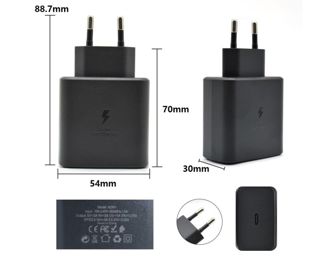 Incarcator Super Fast Charge, Flippy, Incarcator Retea Universal, Compatibil cu Port USB-C, Power Delivery 45W, Negru Incarcator Super Fast Charge, Flippy, Incarcator Retea Universal, Compatibil cu Port USB-C, Power Delivery 45W, Negru