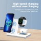 Incarcator Wireless 3 in 1 Fast Charger, Flippy, Compatibil cu Apple iPhone, iWatch, AirPods, New Design, 15W, 16.5 x 14 x 9.5 cm, Alb