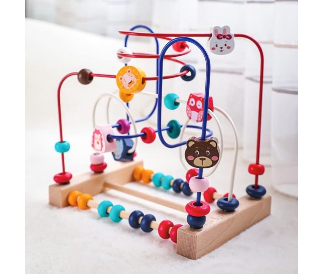 Jucarie din Lemn Montessori, Flippy, Labirint Motricitate cu Abac si Animalute, Rollercoaster pentru Copii, Educativ, Dezvoltarea Abilitatilor Motorii, Numaratoare, 22.5x22.5x15 cm, Multicolor Jucarie din Lemn Montessori, Flippy, Labirint Motricitate cu Abac si Animalute, Rollercoaster pentru Copii, Educativ, Dezvoltarea Abilitatilor Motorii, Numaratoare, 22.5x22.5x15 cm, Multicolor