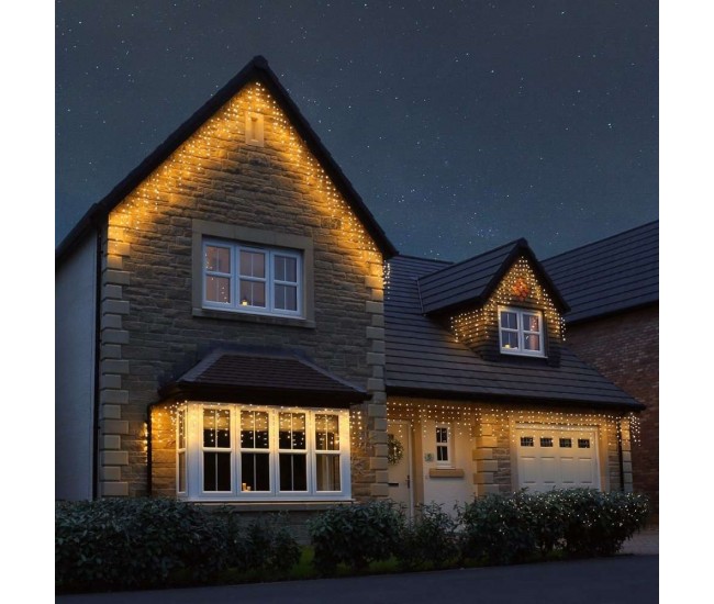 Instalatie Craciun Tip Turturi, IP44, 10 m, 286 Led-uri, Alb cald, 8 jocuri de lumini, 31 V, Telecomanda inclusa, Interconectabila, Prelungitor 5 m inclus, Fir Cupru, Flippy, Interior/Exterior Instalatie Craciun Tip Turturi, IP44, 10 m, 286 Led-uri, Alb cald, 8 jocuri de lumini, 31 V, Telecomanda inclusa, Interconectabila, Prelungitor 5 m inclus, Fir Cupru, Flippy, Interior/Exterior