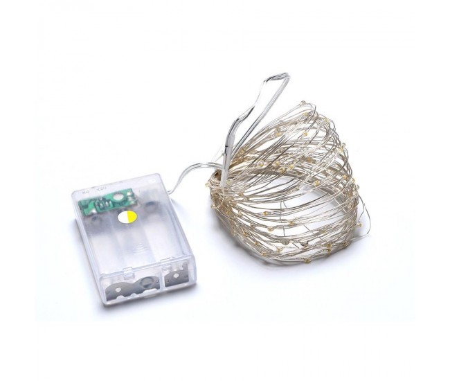 Instalatie Craciun, 10 metri, 100 LED-uri, cu Baterii si Telecomanda cu 8 functii, Alb rece, Flippy Instalatie Craciun, 10 metri, 100 LED-uri, cu Baterii si Telecomanda cu 8 functii, Alb rece, Flippy