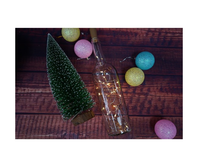 Instalatie de Craciun, Liniara, 2 m, Baterii, 20 LED-uri, Alb Cald, Fir Cupru, Interior/Exterior, Flippy