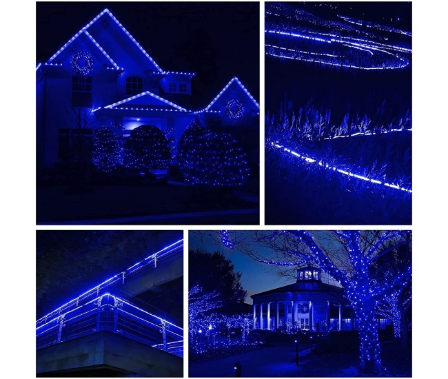 Instalatie Craciun, 30 m, 720 Led-uri, Furtun Luminos, Albastru, Transformator, 8 jocuri de lumini, Sectionabila, 220 V, Flippy Instalatie Craciun, 30 m, 720 Led-uri, Furtun Luminos, Albastru, Transformator, 8 jocuri de lumini, Sectionabila, 220 V, Flippy