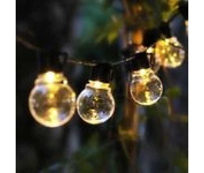 Instalatie Craciun, 5 M, 10 de LED-uri, alb-cald, model cu bulb, liniara, solara, interior/exterior, Flippy Instalatie Craciun, 5 M, 10 de LED-uri, alb-cald, model cu bulb, liniara, solara, interior/exterior, Flippy