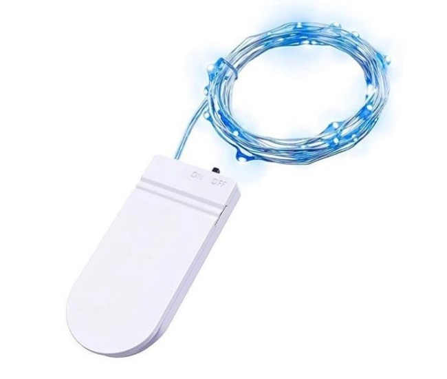 Instalatie Craciun, 5 metri, 50 LED-uri, Albastru, cu baterii, fir cupru, liniar, interior/exterior, Flippy Instalatie Craciun, 5 metri, 50 LED-uri, Albastru, cu baterii, fir cupru, liniar, interior/exterior, Flippy