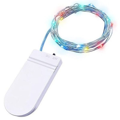 Instalatie Craciun, 5 metri, 50 LED-uri, Multicolor, cu baterii CR 2032 incluse, fir cupru, liniar, interior/exterior, Flippy Instalatie Craciun, 5 metri, 50 LED-uri, Multicolor, cu baterii CR 2032 incluse, fir cupru, liniar, interior/exterior, Flippy