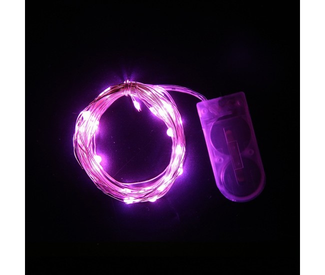 Instalatie Craciun, 5 metri, 50 LED-uri, Roz, cu baterii, fir cupru, liniar, interior/exterior, Flippy Instalatie Craciun, 5 metri, 50 LED-uri, Roz, cu baterii, fir cupru, liniar, interior/exterior, Flippy