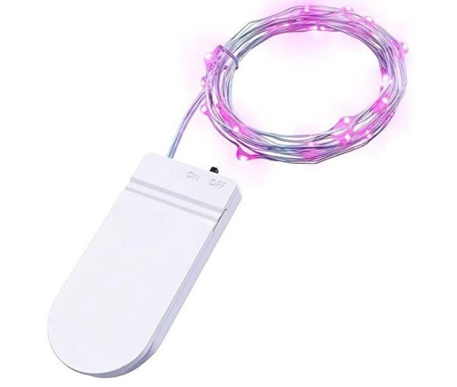 Instalatie Craciun, 5 metri, 50 LED-uri, Roz, cu baterii, fir cupru, liniar, interior/exterior, Flippy Instalatie Craciun, 5 metri, 50 LED-uri, Roz, cu baterii, fir cupru, liniar, interior/exterior, Flippy