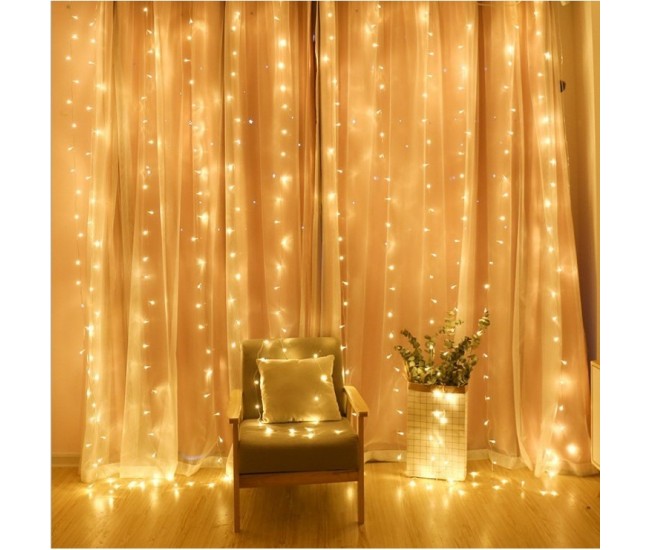 Instalatie Craciun, Tip Perdea, IP44, 4 m x 2 m, 480 LED-uri, Alb cald, cu flash, Transformator, Interconectabila, Prelungitor 3 m inclus, Fir transparent, Interior/ Exterior, Flippy Instalatie Craciun, Tip Perdea, IP44, 4 m x 2 m, 480 LED-uri, Alb cald, cu flash, Transformator, Interconectabila, Prelungitor 3 m inclus, Fir transparent, Interior/ Exterior, Flippy