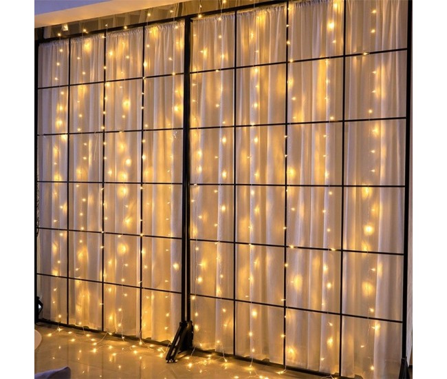 Instalatie Craciun, Tip Perdea, IP44, 6 m x 1 m, 360 LED-uri, Alb cald, 8 jocuri de lumini, Transformator cu telecomanda, Interconectabila, Prelungitor 5 m inclus, Fir transparent, Interior/ Exterior, Flippy Instalatie Craciun, Tip Perdea, IP44, 6 m x 1 m, 360 LED-uri, Alb cald, 8 jocuri de lumini, Transformator cu telecomanda, Interconectabila, Prelungitor 5 m inclus, Fir transparent, Interior/ Exterior, Flippy