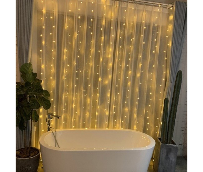 Instalatie Craciun, Tip Perdea, IP44, 6 m x 1 m, 360 LED-uri, Alb cald, 8 jocuri de lumini, Transformator cu telecomanda, Interconectabila, Prelungitor 5 m inclus, Fir transparent, Interior/ Exterior, Flippy Instalatie Craciun, Tip Perdea, IP44, 6 m x 1 m, 360 LED-uri, Alb cald, 8 jocuri de lumini, Transformator cu telecomanda, Interconectabila, Prelungitor 5 m inclus, Fir transparent, Interior/ Exterior, Flippy