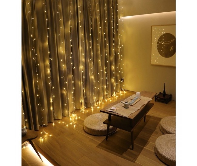 Instalatie Craciun, Tip Perdea, IP44, 8 m x 2 m, 960 LED-uri, Alb cald, cu flash, Transformator, Interconectabila, Prelungitor 5 m inclus, Fir transparent, Interior/ Exterior, Flippy Instalatie Craciun, Tip Perdea, IP44, 8 m x 2 m, 960 LED-uri, Alb cald, cu flash, Transformator, Interconectabila, Prelungitor 5 m inclus, Fir transparent, Interior/ Exterior, Flippy