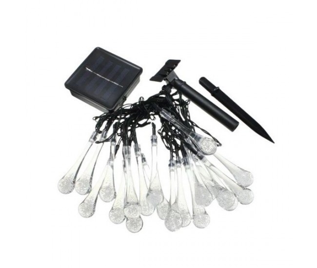 Instalatie Craciun, Tip Picaturi de apa, 20 Led-uri, 5 metri, Alb cald, Energie solara, Senzor de lumina, Flippy Instalatie Craciun, Tip Picaturi de apa, 20 Led-uri, 5 metri, Alb cald, Energie solara, Senzor de lumina, Flippy