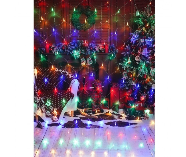 Instalatie Craciun, Tip Plasa, 7 m x 2 m, 560 LED-uri, Multicolor, 8 jocuri de lumini, Transformator, Interconectabila, Prelungitor 3 m inclus, Fir transparent, Flippy Instalatie Craciun, Tip Plasa, 7 m x 2 m, 560 LED-uri, Multicolor, 8 jocuri de lumini, Transformator, Interconectabila, Prelungitor 3 m inclus, Fir transparent, Flippy