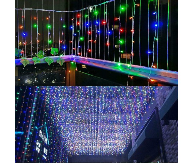 Instalatie Craciun Turturi, IP44, 5 m, 143 Led-uri ,Perdea Franjurata, Multicolor, 8 jocuri de lumini, Transformator 31 V, Putere 9 W, Interconectabila, Interior/Exterior, Prelungitor 5 m inclus, Fir Transparent, Flippy Instalatie Craciun Turturi, IP44, 5 m, 143 Led-uri ,Perdea Franjurata, Multicolor, 8 jocuri de lumini, Transformator 31 V, Putere 9 W, Interconectabila, Interior/Exterior, Prelungitor 5 m inclus, Fir Transparent, Flippy
